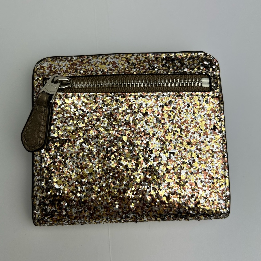 Coach Shimmering Glitter Gold Small Wallet - Picture 2 of 4